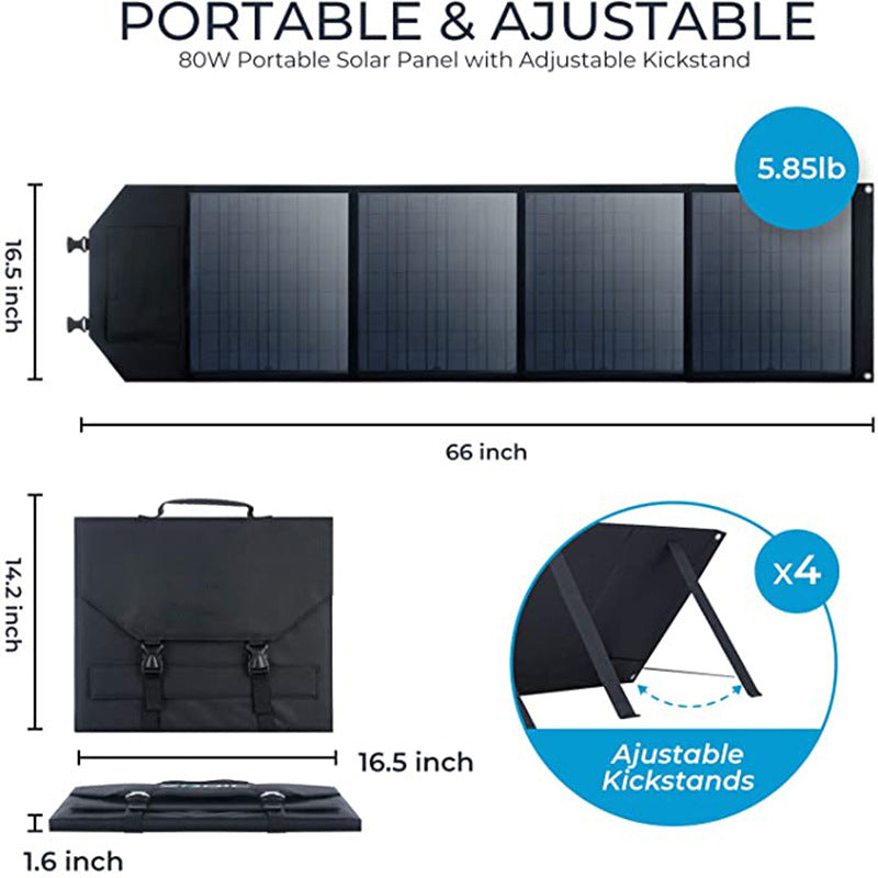 80W Foldable Solar Panel Outdoor 4-Folding Fast Charging Solar Cell Charger Phone Power Bank 80W Foldable Solar Panel Outdoor 4-Folding Fast Charging Solar Cell Charger Phone Power Bank